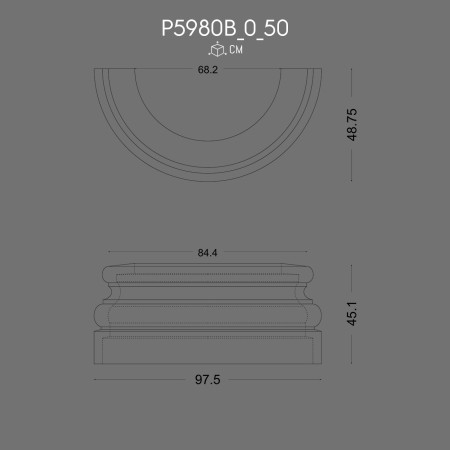 P5980B_0_50 Column Base Decorative Polyurethane Design