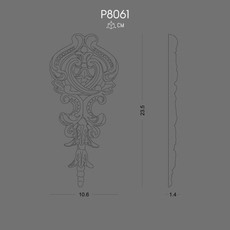 Polyurethane Decoration P8061 Wall Ornament Design