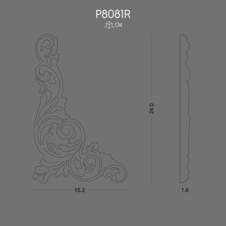 P8081R Polyurethane Decoration Durable Elegant Decorative Piece