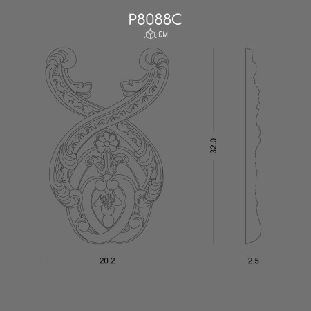 P8088C Polyurethane Ornament Elegant Decorative Design