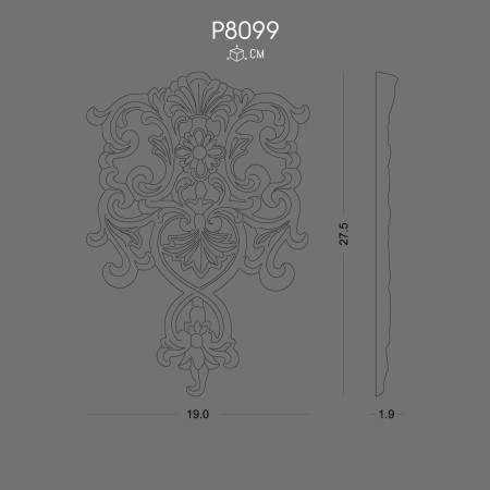 Polyurethane Decoration P8099 Elegant Decorative Motifs