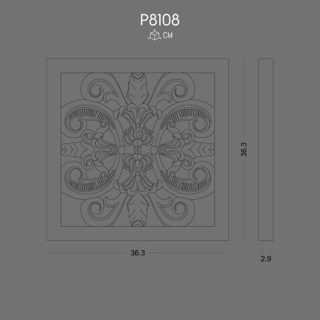 P8108 Polyurethane Decoration Classical Pattern Motif Design