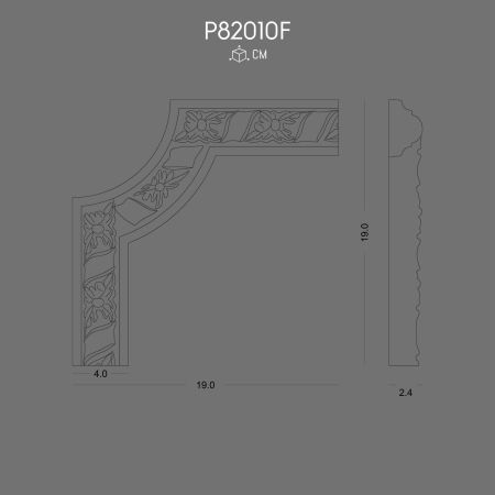 Decorative Molding Corner P82010F with Patterned Design