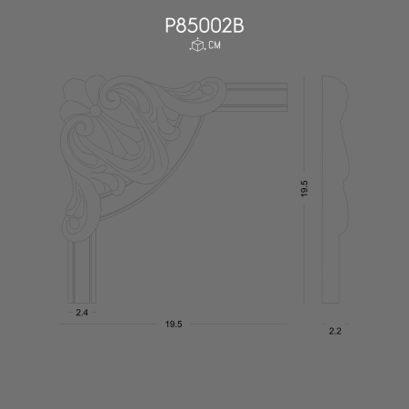 P85002B Decorative Moulding Corner Polyurethane Wall Ornament