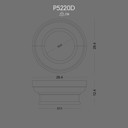 Polyurethane Column Capital P5220D Decorative Design