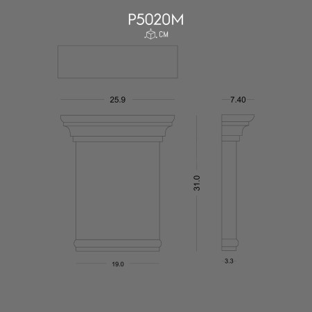 Polyurethane Pilaster Column Capital P5020M Decorative Design