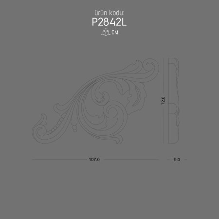 P2842L Polyurethane Crown Decorative Wall Design