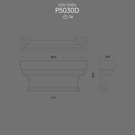 Polyurethane Pilaster Column Capital P5030D Elegant Design