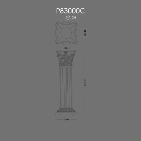 P83000C Polyurethane Short Roman Column with Corinthian Capital