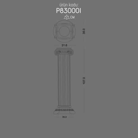 Polyurethane Short Roman Column P83000I Decorative Design