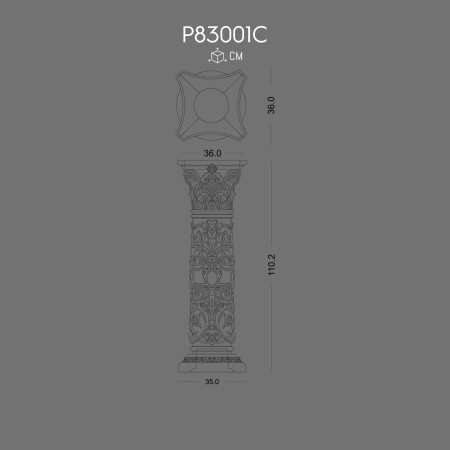 Polyurethane Short Roman Column P83001C Decorative Design Ideas