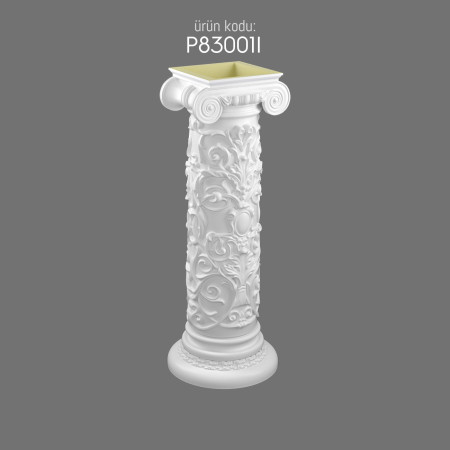Polyurethane Short Roman Column P83001I with Ionic and Corinthian Details