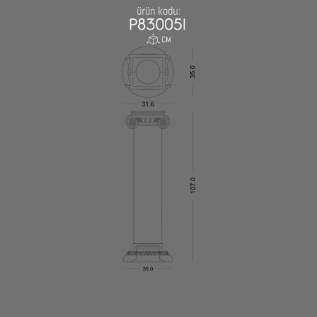 Polyurethane Short Roman Column P83005I Decoration Ideas