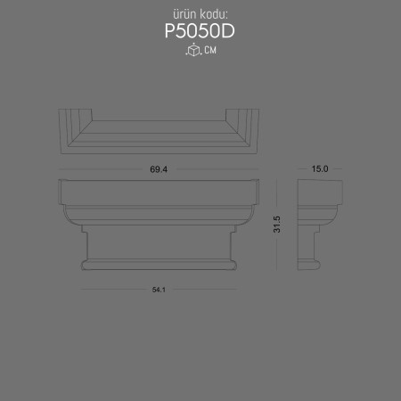 P5050D Polyurethane Pilaster Column Capital Decorative Design