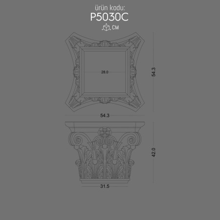 P5030C Villa and entrance gate pilaster column head manufacturing Decorative Columns