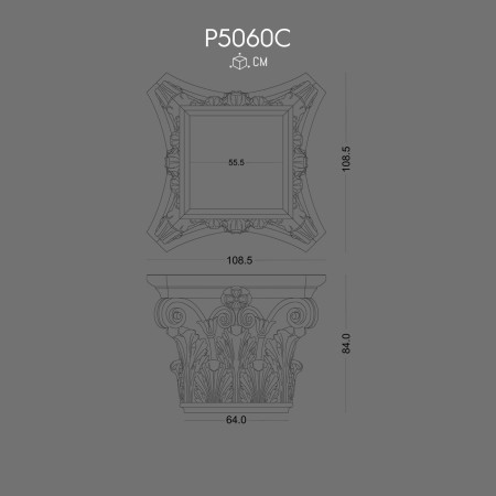 P5060C Jamb Column Polyurethane pilaster column capital prices Decorative Doric Ionic Corinthian Column and Capital