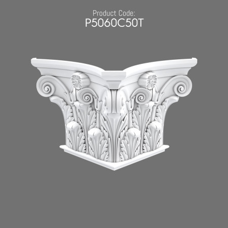 P5060C50T Polyurethane Ottoman pilaster column capital manufacturing Column and Capital decorations