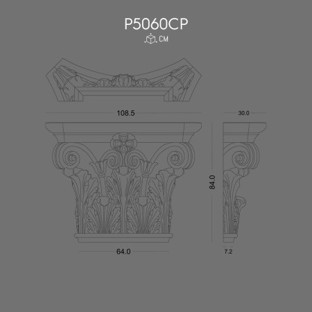 P5060CP Jamb Column Polyurethane pilaster column capitals prices Decorative Doric Ionic Corinthian Column and Capital