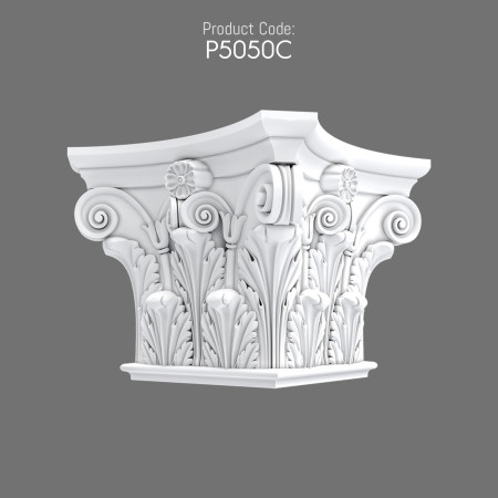 P5050C Doric Ionic Corinthian Polyurethane pilaster column capital Decorative columns