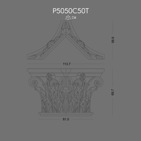 P5050C50T Polyurethane interior and exterior pilaster column capitals models Column and Capital decorations