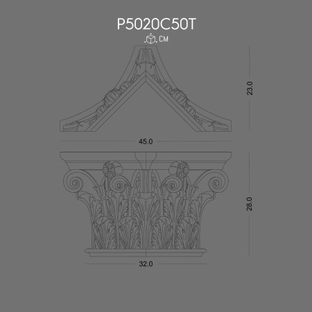 P5020C50T Polyurethane Ottoman pilaster column models Column and Capital decorations