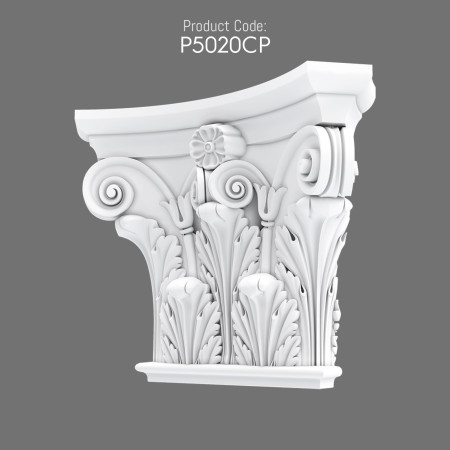 P5020CP Doric Ionic Corinthian Polyurethane pilaster column capital price Decorative columns