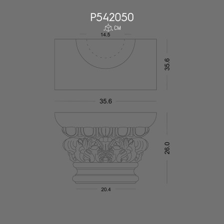 P542050 Polyurethane Column Capital Decorative Design