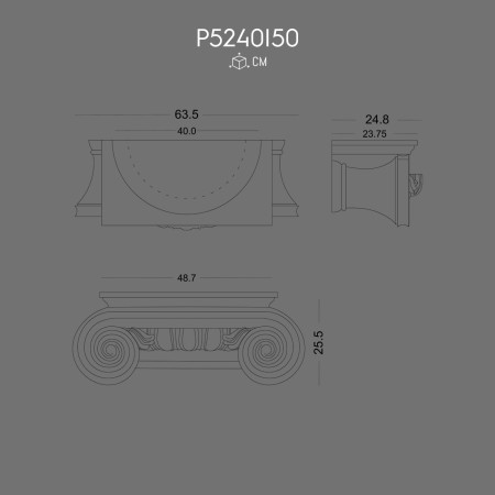 P5240I50 Column Capital Decorative Polyurethane Design