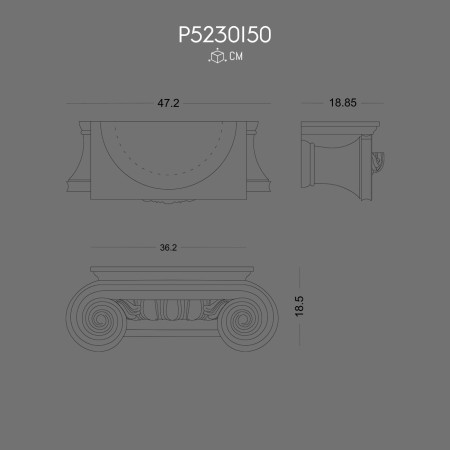 Polyurethane Column Capital P5230I50 Elegant Decorative Detail