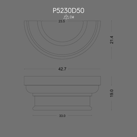 P5230D50 Polyurethane Column Capital Classical Design