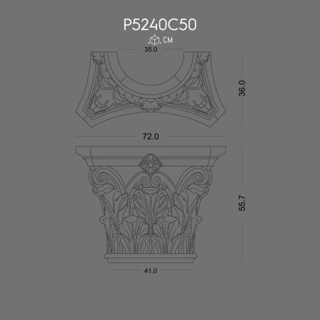 Polyurethane Column Capital P5240C50 Decorative Models and Prices