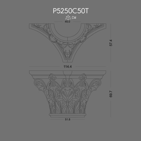 P5250C50T Villa and entrance gate column head models Decorative Columns