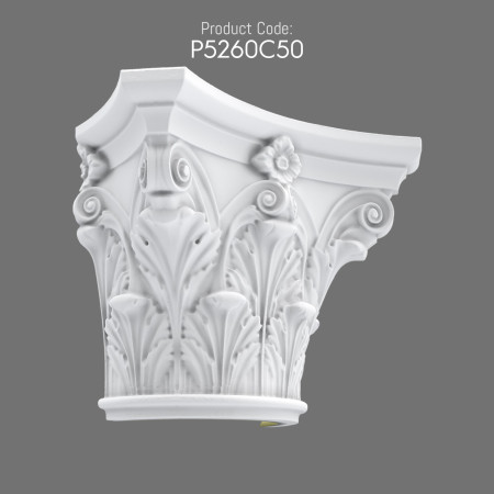 P5260C50 Doric Ionic Corinthian Polyurethane column capitals prices Decorative columns