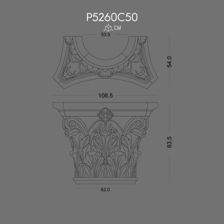 P5260C50 Doric Ionic Corinthian Polyurethane column capitals prices Decorative columns