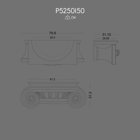 P5250I50 Polyurethane Column Capital Ottoman Style Design