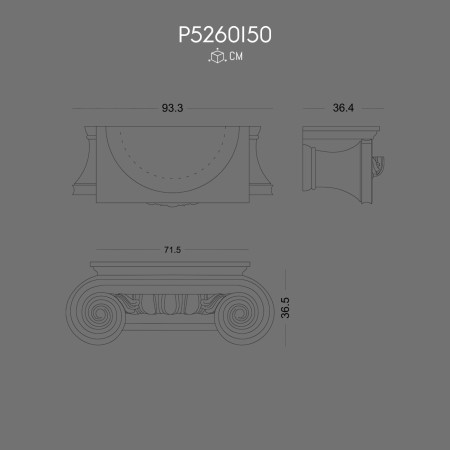 Polyurethane Column Capital P5260I50 Classical Decorative Design