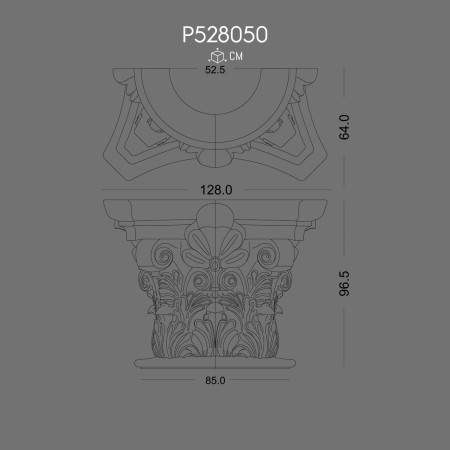 P528050 Polyurethane Column Capital with Antique Elegance