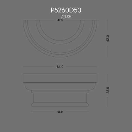 Polyurethane Column Capital P5260D50 Decorative Design