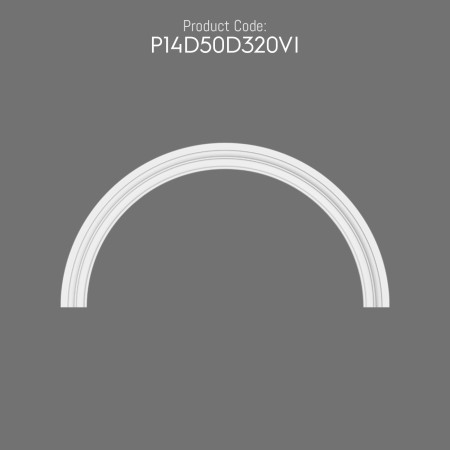 P14D50D320VI Polyurethane Precast Facade Covering Patterned Polyurethane Arch Curve Round Arc Jamb Models