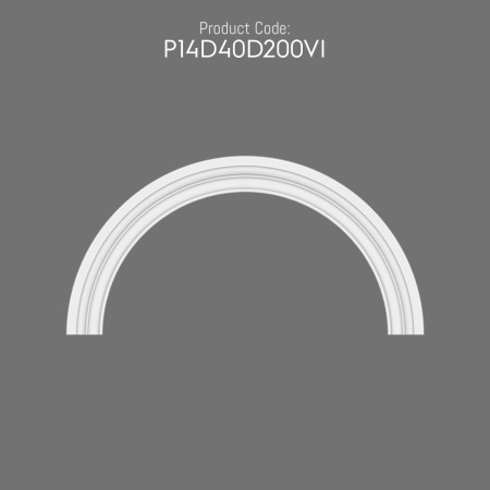 P14D40D200VI Polyurethane Decoration Polyurethane Precast Facade Coating Exterior Facade Polyurethane Window Edge Arch Curve Round Arc Jamb