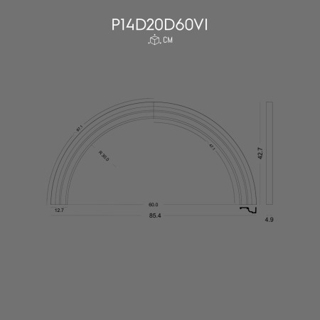 P14D20D60VI Wall Decorative Patterned Window Edge Arch Curve Round Arc Jamb Models