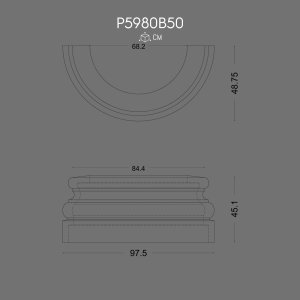 P5980B50 Column Base Decorative Polyurethane Design