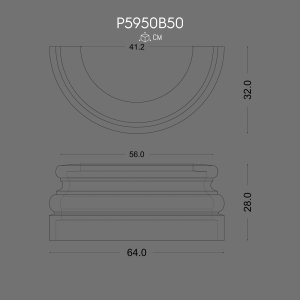 P5950B50 Polyurethane Column Base for Classic Decoration