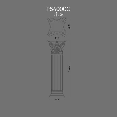 P84000C Polyurethane rigid foam Short Roman Column Coffee Table headboard wooden equivalent Short Roman Column Coffee Tables