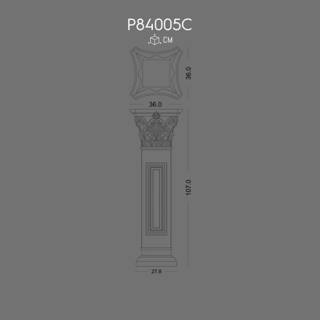 P84005C Villa and entrance gate Short Roman Column Coffee Table head manufacturing Decorative Columns