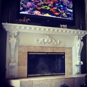 Polyurethane Classic Fireplace with Ornamental Details for Elegant Interiors