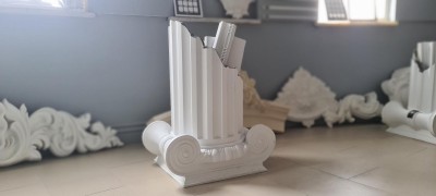 Elegant Polyurethane Ionic Column Planter for Classic Outdoor Decoration