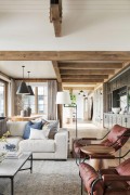 Rustic Classic Villa Interior with Exposed Beams and Warm Modern Details