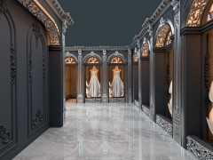 Classic Polyurethane Bridal Boutique Interior with Elegant Details