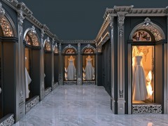 Classic Wedding Dress Display with Ornamental Polyurethane Decor